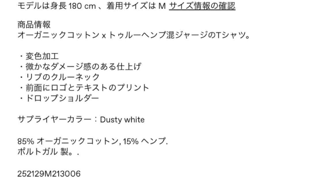 Acne Studios Dusty White ロンTシャツ