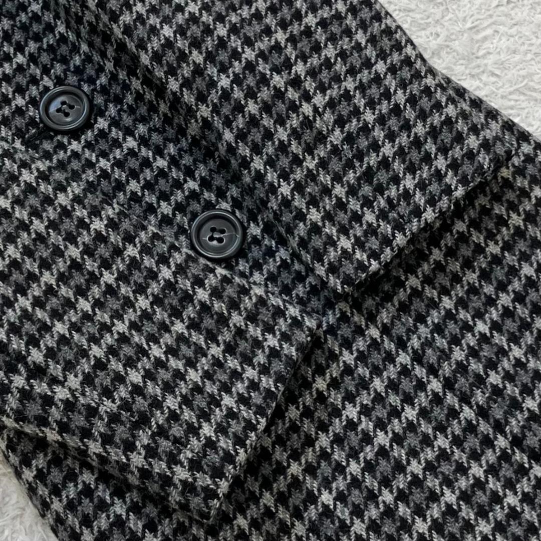 極美品✨マックスマーラ ロングコート 千鳥格子柄 大きいサイズ 42 XL 黒