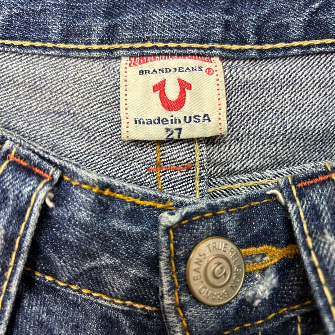 TRUE RELIGION ダメージ加工ローライズデニム USA製 27