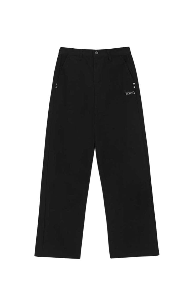 asonアズオン SMOG WIDE PANTS パンツ 黒 デニム ASON