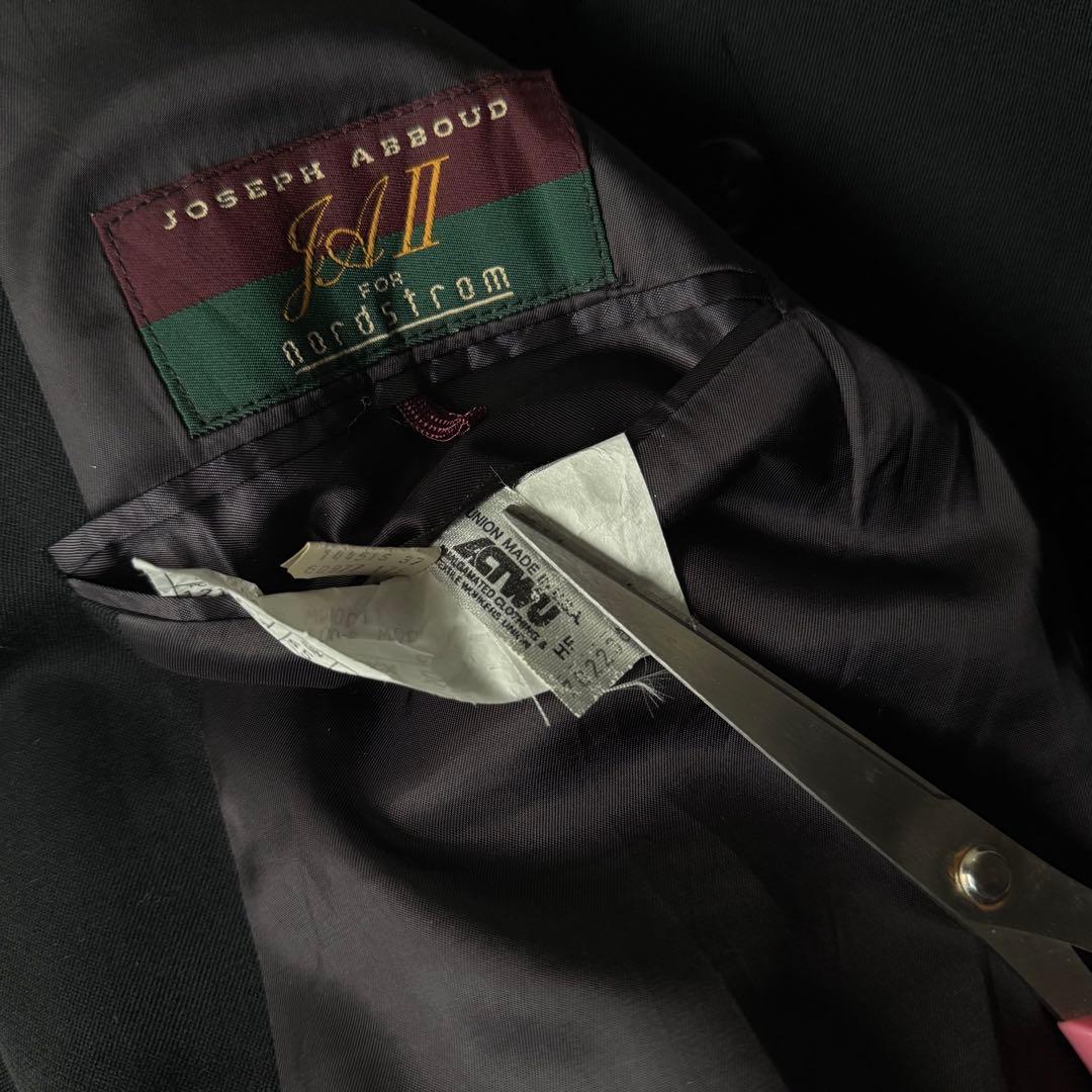 希少 80s NORDSTROM USA製 ブラック ダブルテーラードジャケット