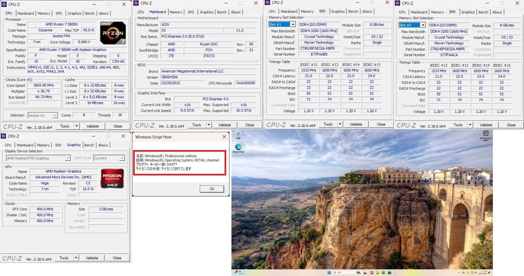 [美品!]ミニPC[Ryzen7 5800H/16G/500G/Win11P]他