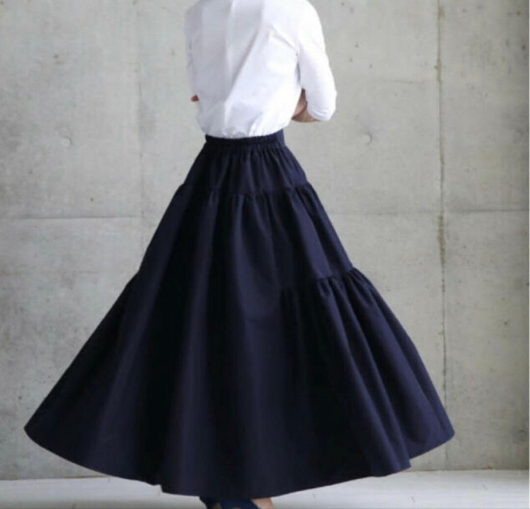 She Tokyo Michelle ロングスカート　ネイビー 34