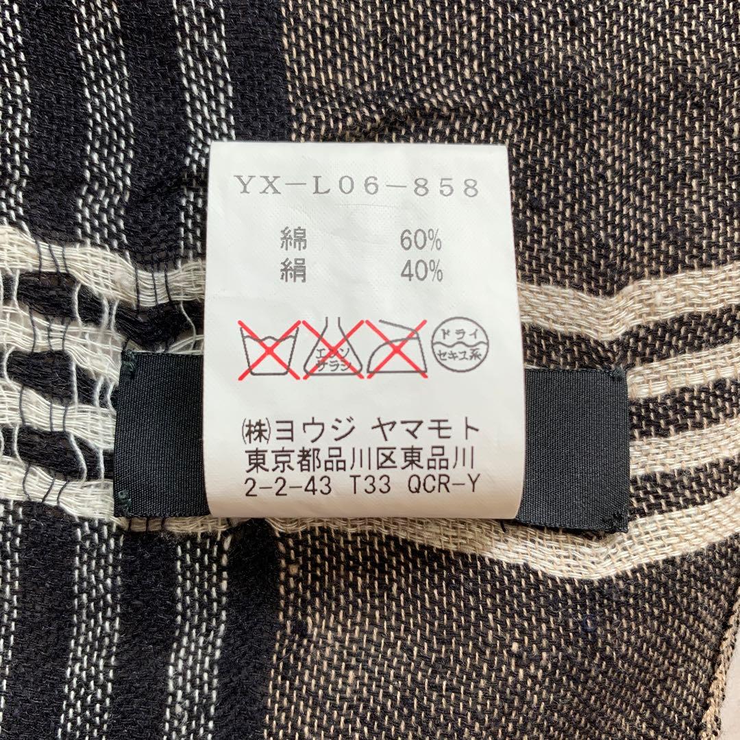 Y's ワイズ　チェックストール　コットンシルク　ブラウン系