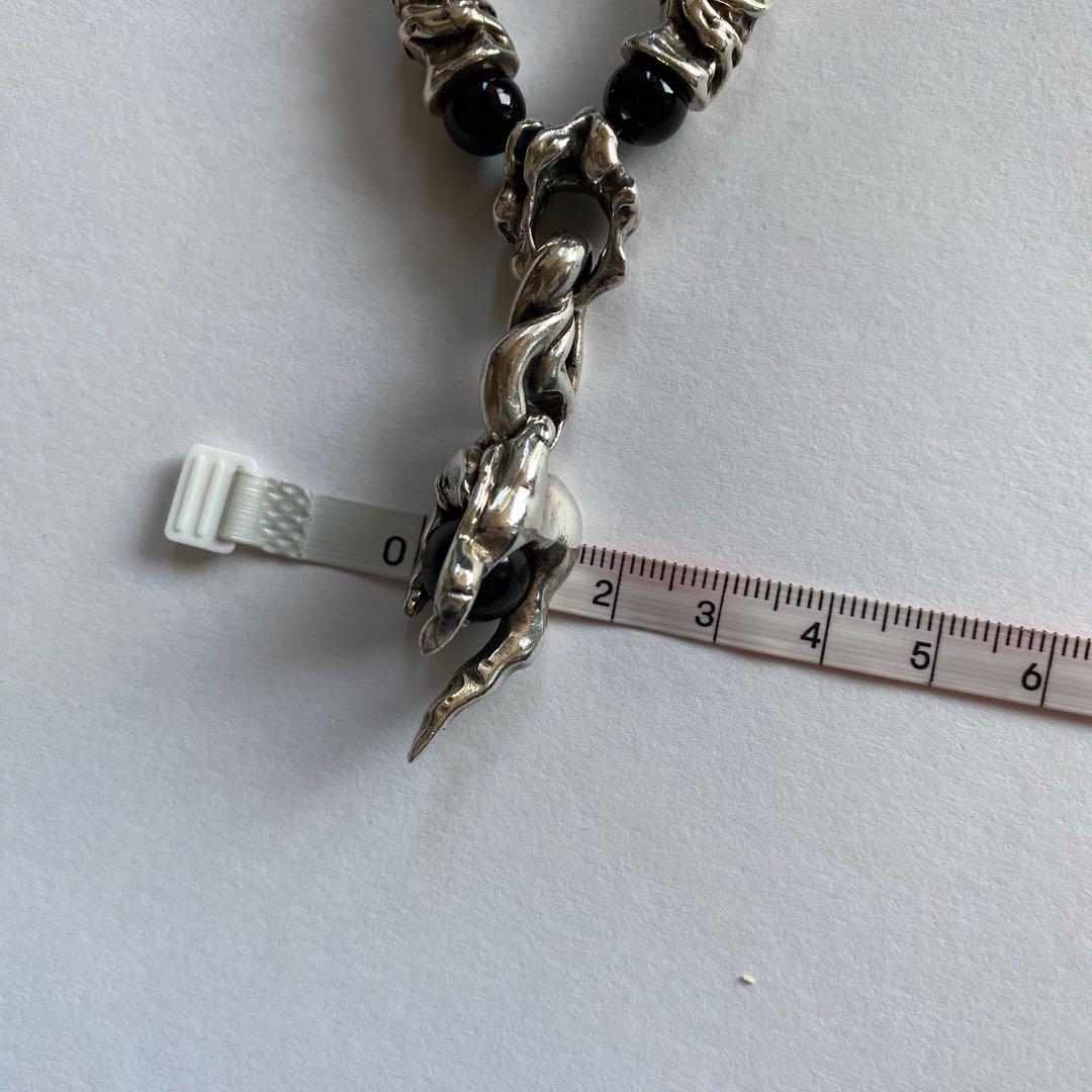 ノーブランド 925製 オニキス シルバーネックレス silver
