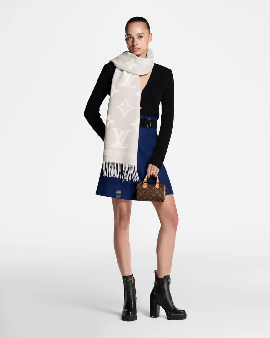 LOUIS VUITTON ロゴマフラー グレージュ