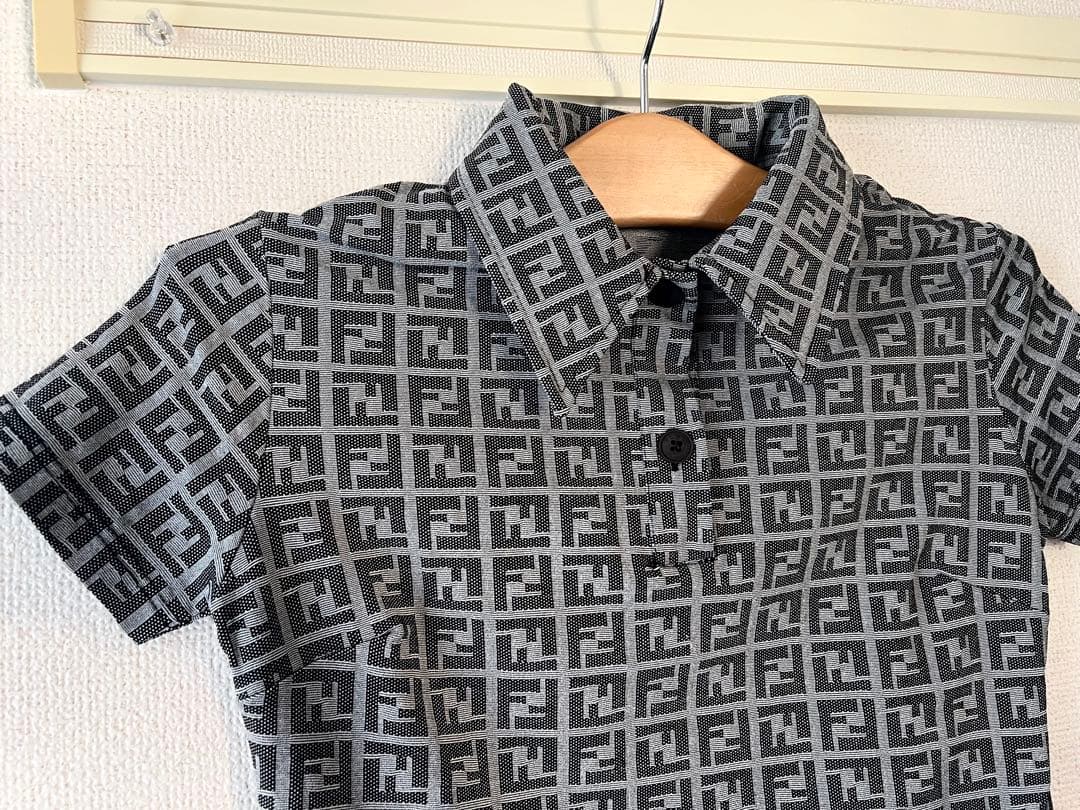Vintage FENDI フェンディ クロップド 半袖ポロシャツ レディース