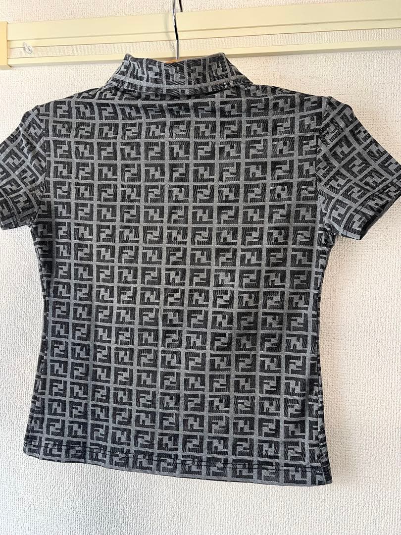 Vintage FENDI フェンディ クロップド 半袖ポロシャツ レディース