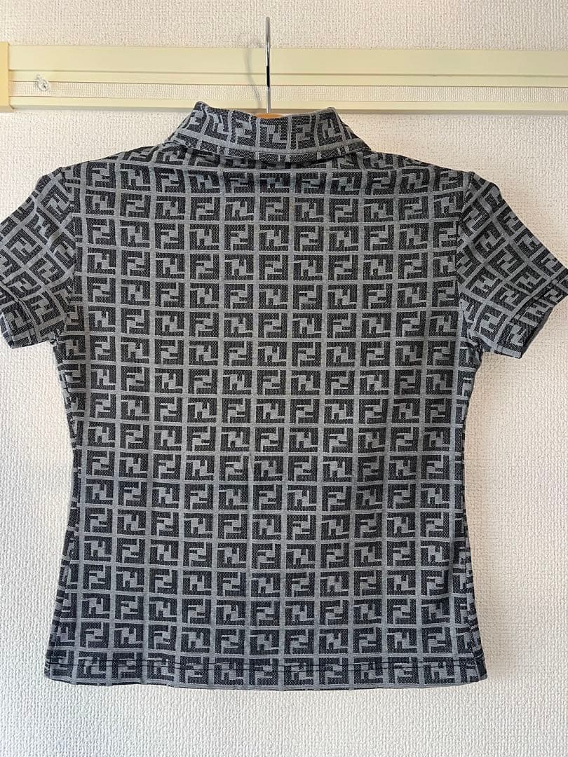 Vintage FENDI フェンディ クロップド 半袖ポロシャツ レディース