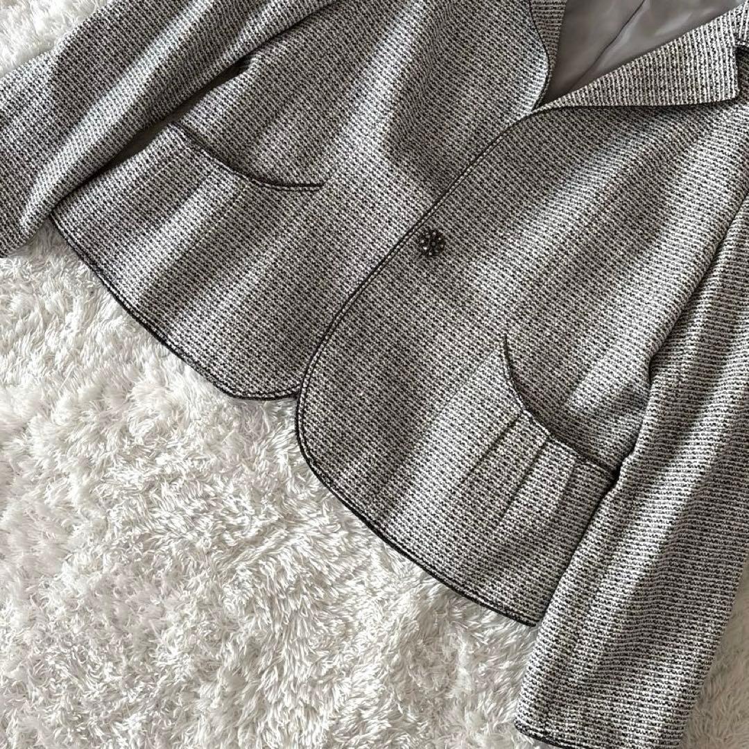 【美品】 23区 ジャケット セレモニー ツイード ビジュー 大きいサイズ ラメ
