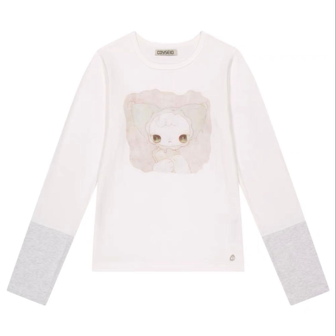Coyseio 動物プリント ホワイトTシャツ