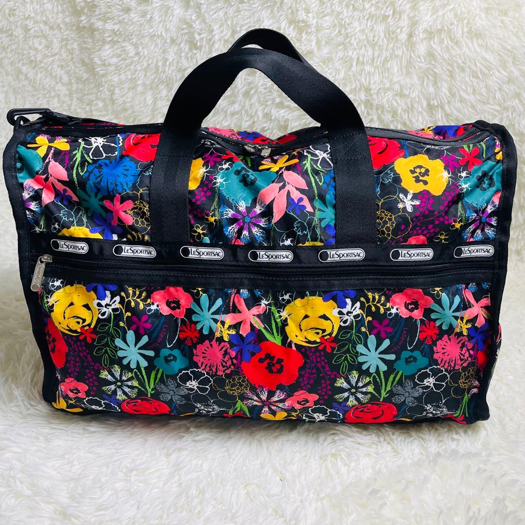 未使用品 LeSportsac レスポートサック ボストンバッグ 花柄 大容量