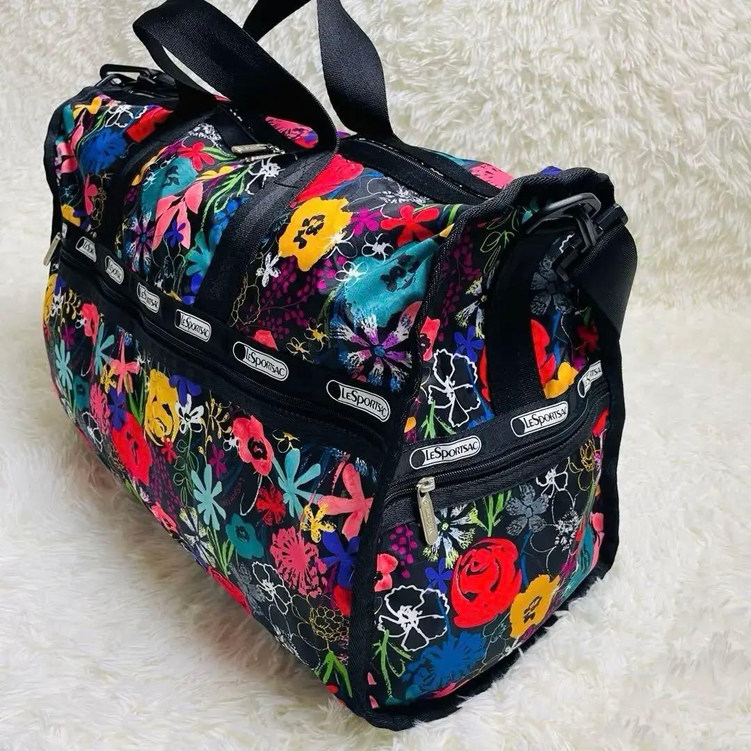 未使用品 LeSportsac レスポートサック ボストンバッグ 花柄 大容量