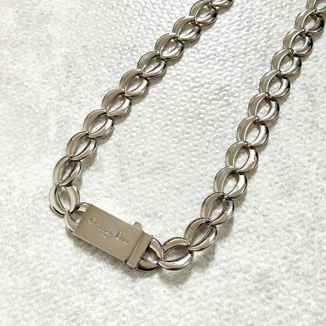 美品　クリスチャン　ディオール　ネックレス　チェーンリンク　クチュール　シルバー