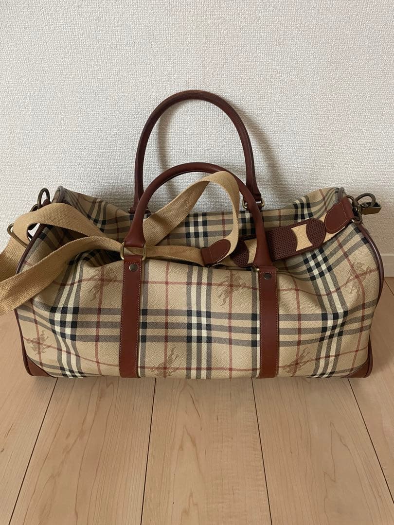 バーバリー　burberry ボストンバッグ　チェック　ベージュ　旅行バッグ