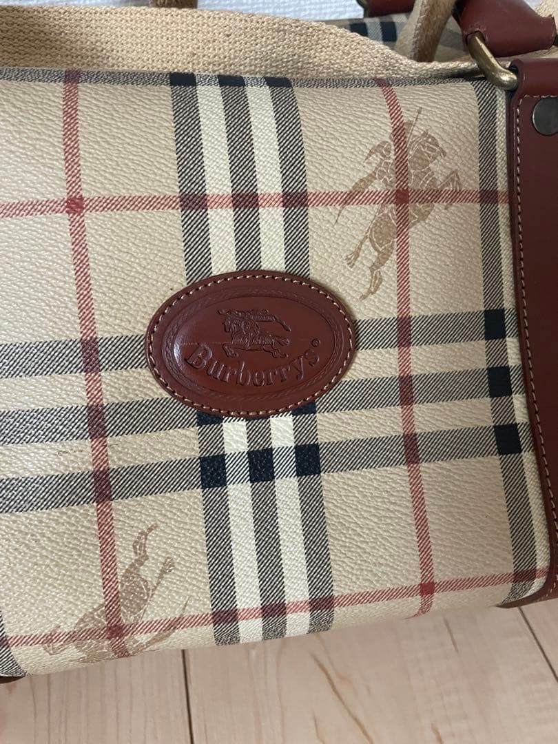 バーバリー　burberry ボストンバッグ　チェック　ベージュ　旅行バッグ