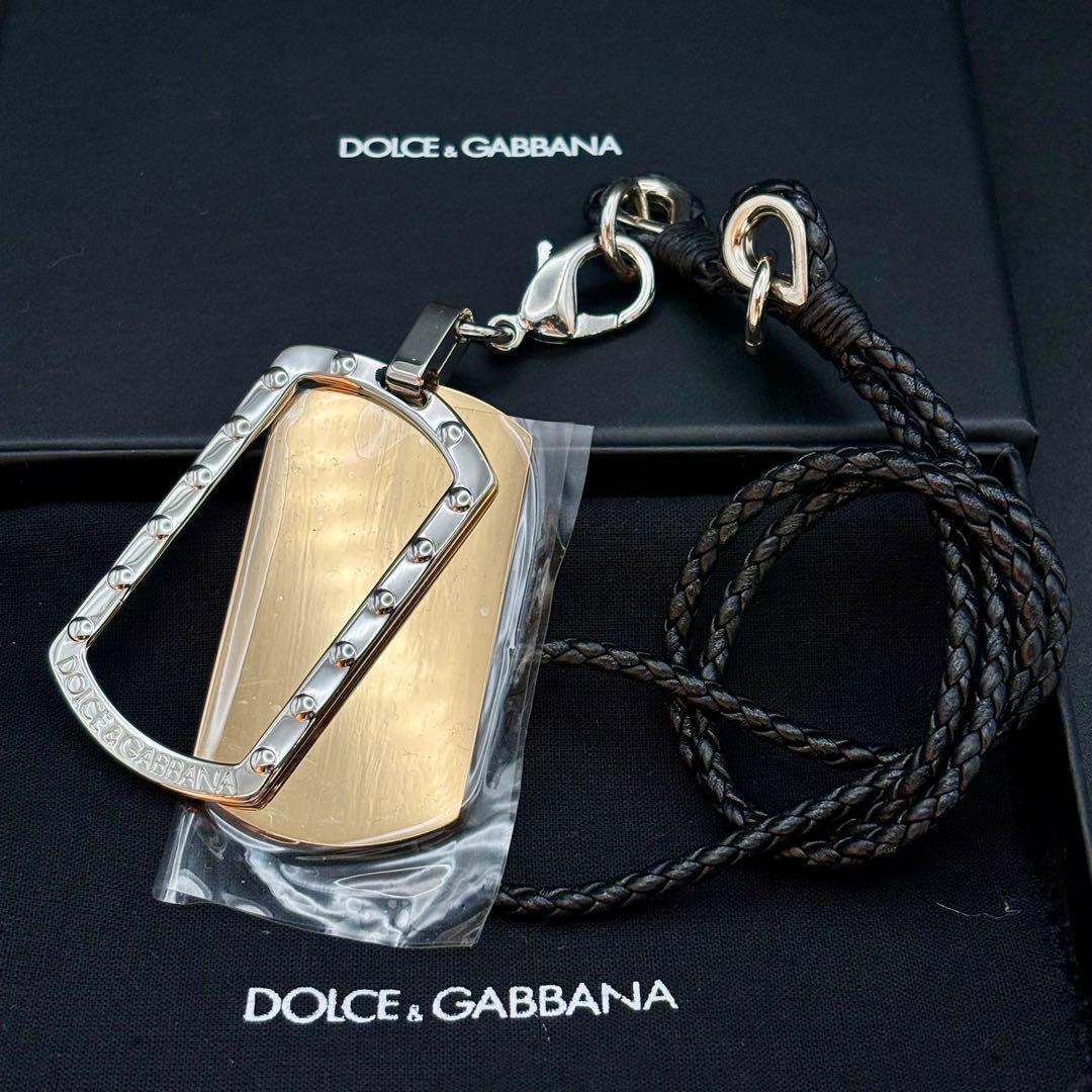新品未使用✨ DOLCE&GABBANA ドルガバ ネックレス プレート レザー