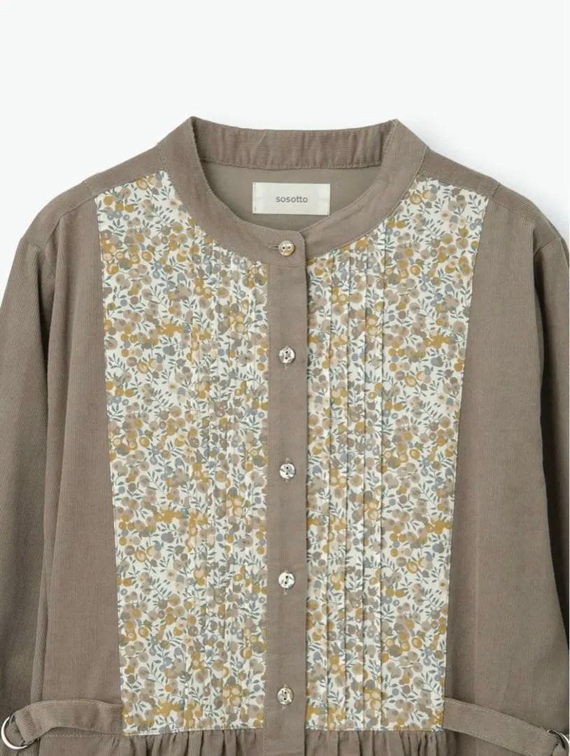 新品 細コーデュロイ ワンピース LIBERTY sosotto モカ