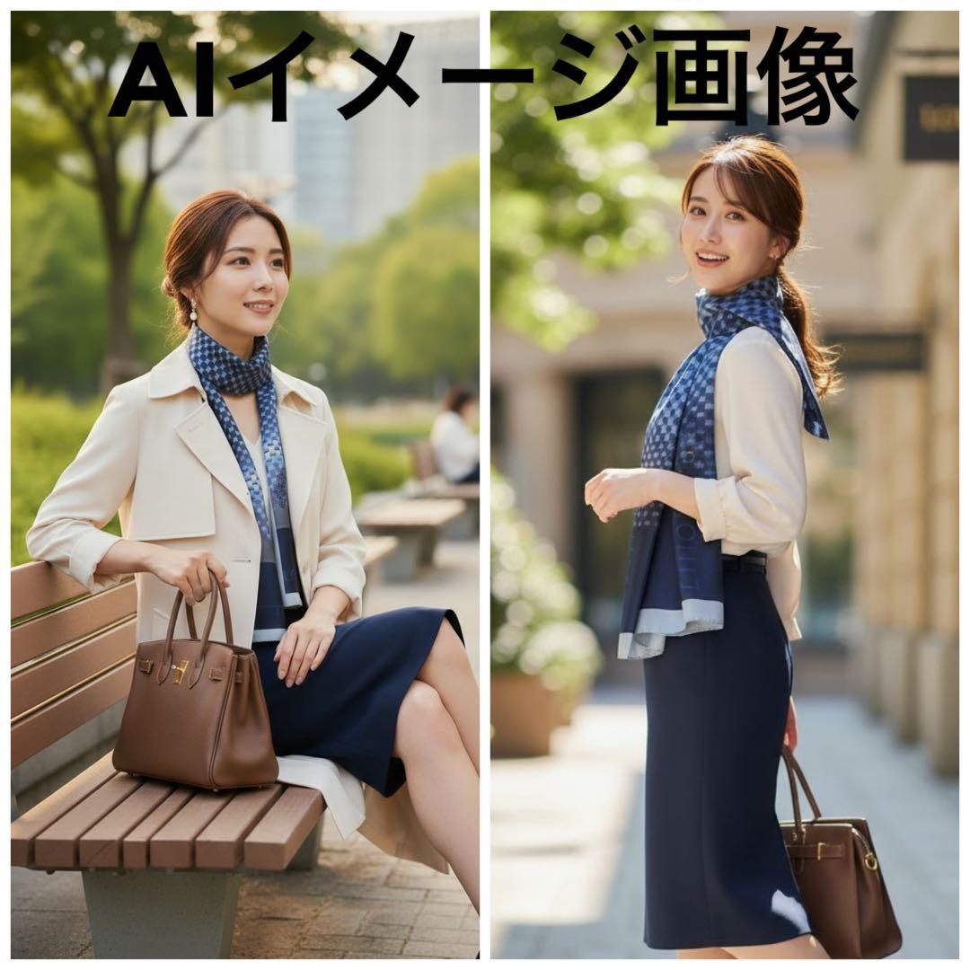ルイヴィトン LOUIS VUITTON シルク ロングスカーフ/ストール 箱付