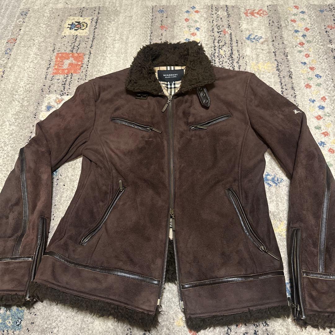 BURBERRY BLACK LABEL ムートンジャケット　スウェードブルゾン
