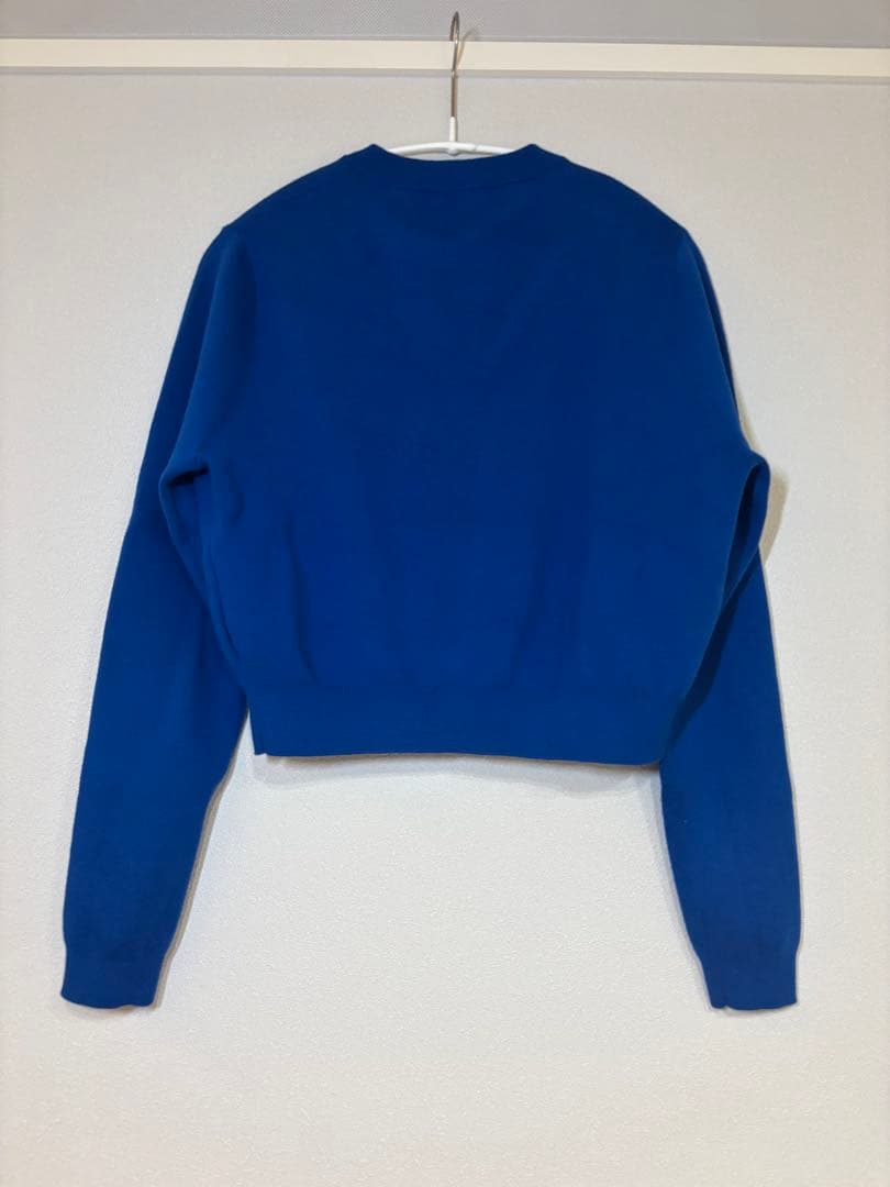 CABaN コットンカシミヤ クルーネックカーディガン　ブルー