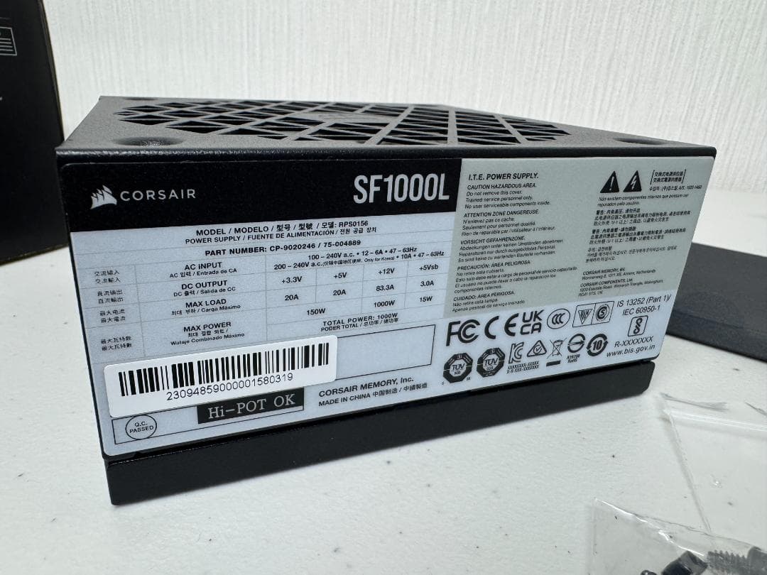 Corsair SF1000L SFX電源 1000W 80Plus Gold