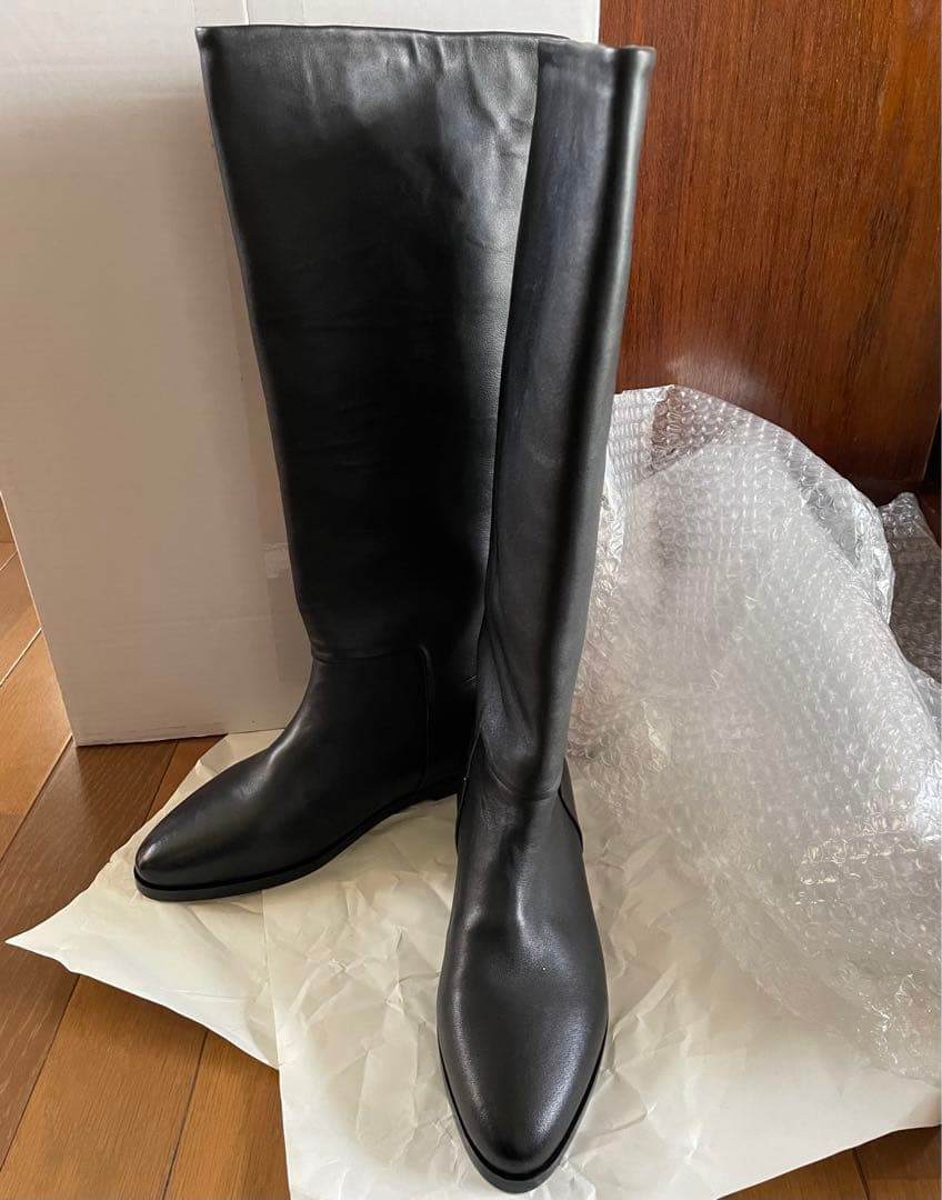 REMME レメ ブラックレザー ロングブーツ 37
