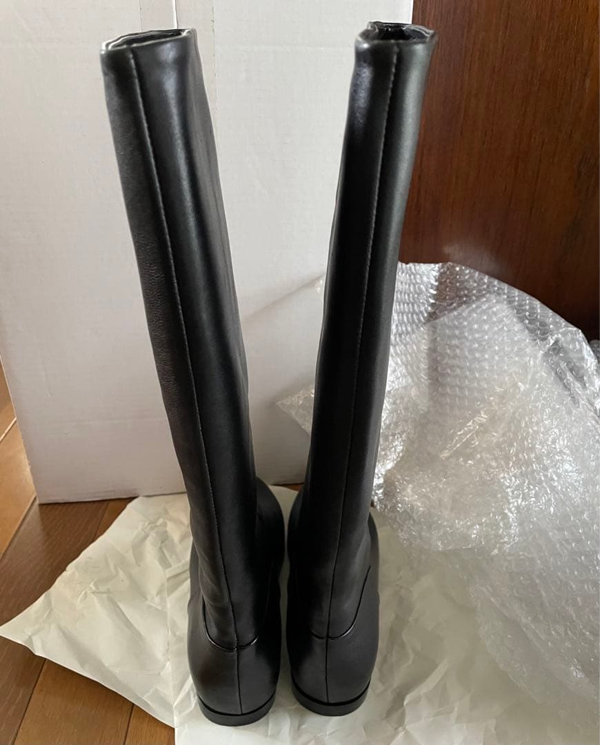 REMME レメ ブラックレザー ロングブーツ 37