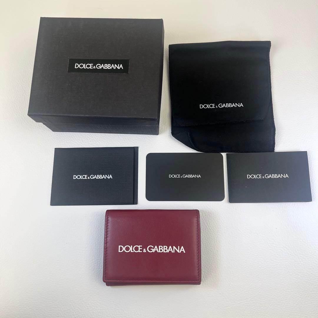 美品 DOLCE & GABBANA 三つ折財布 コンパクト 本革 ギャランティ