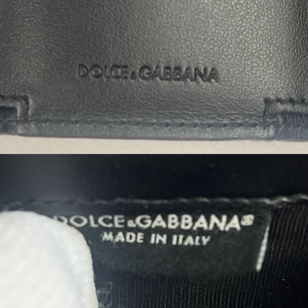 美品 DOLCE & GABBANA 三つ折財布 コンパクト 本革 ギャランティ