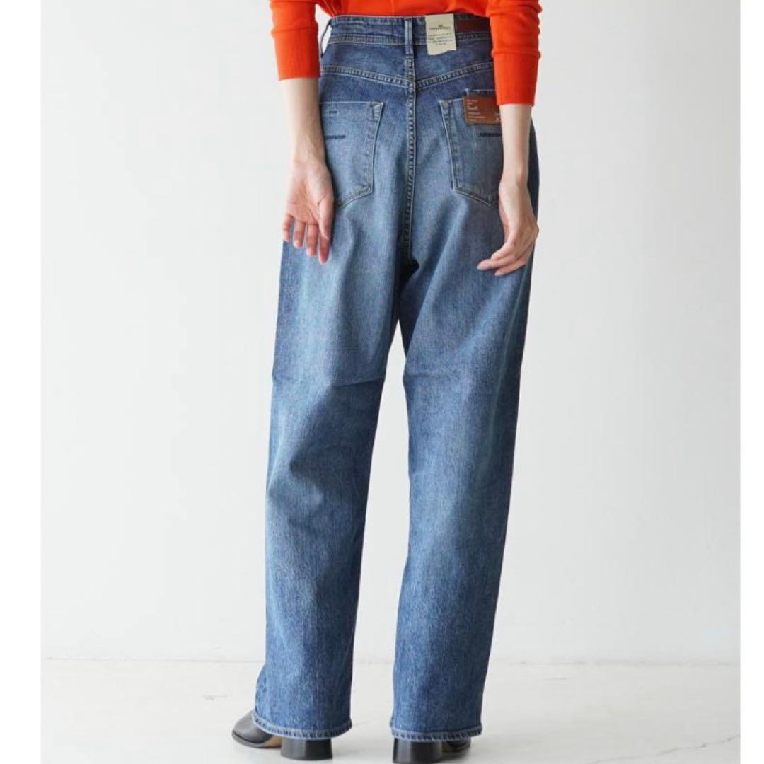 美品✨ヤヌーク JOAN ルーズストレート デニム 24 SUB ブルー 金子綾