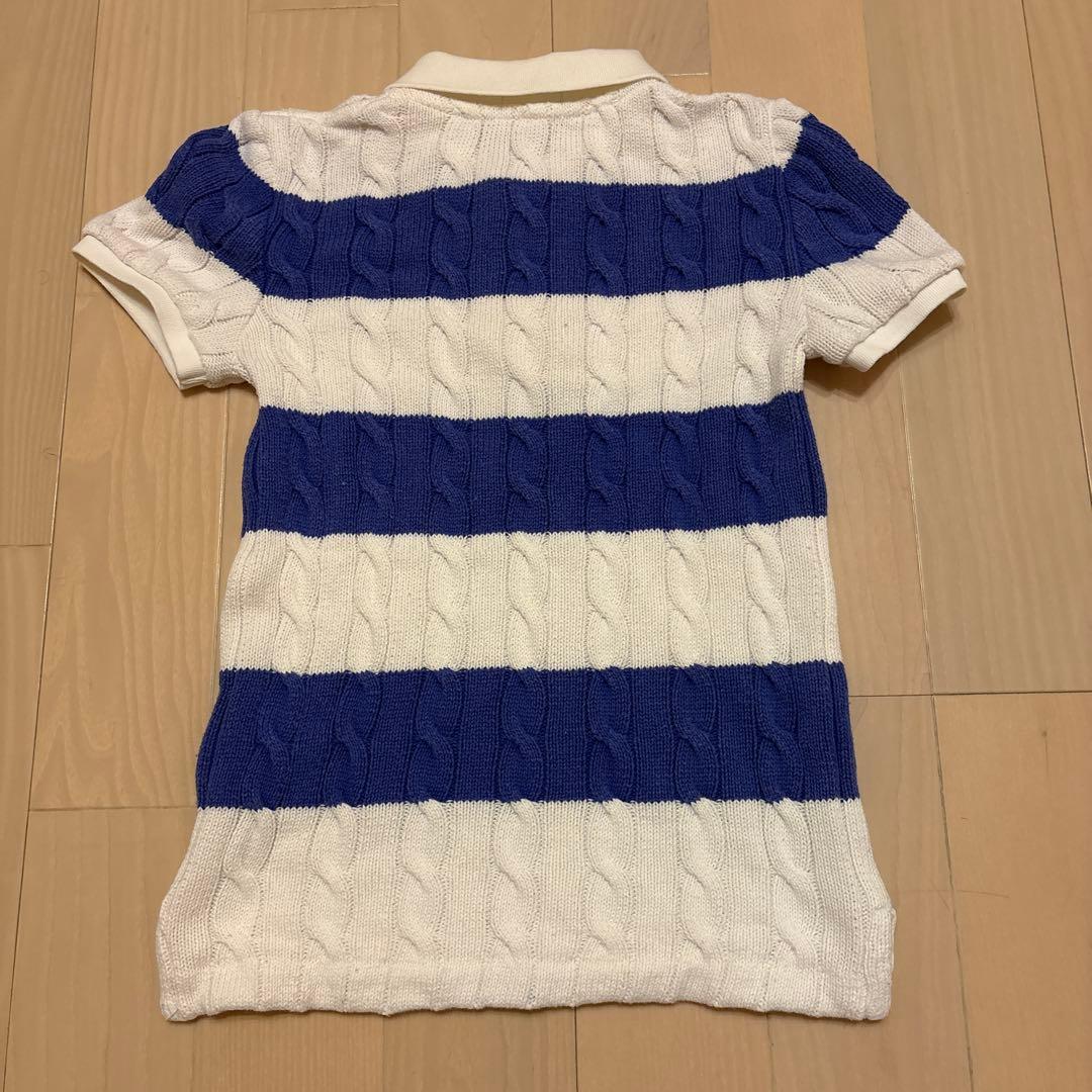 ポロラルフローレン 半袖 ポロシャツ ケーブルニットポニー刺繍 M