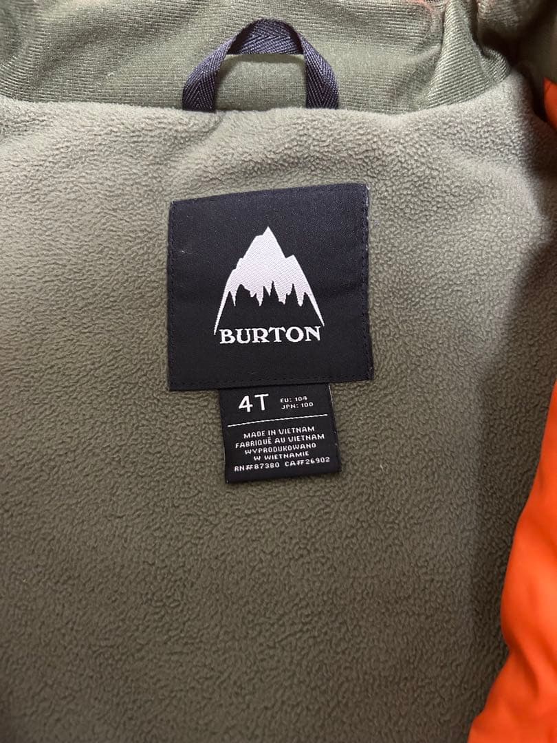 BURTON スキーウェア 子ども用 4T オリーブグリーン　スノーボードウェア