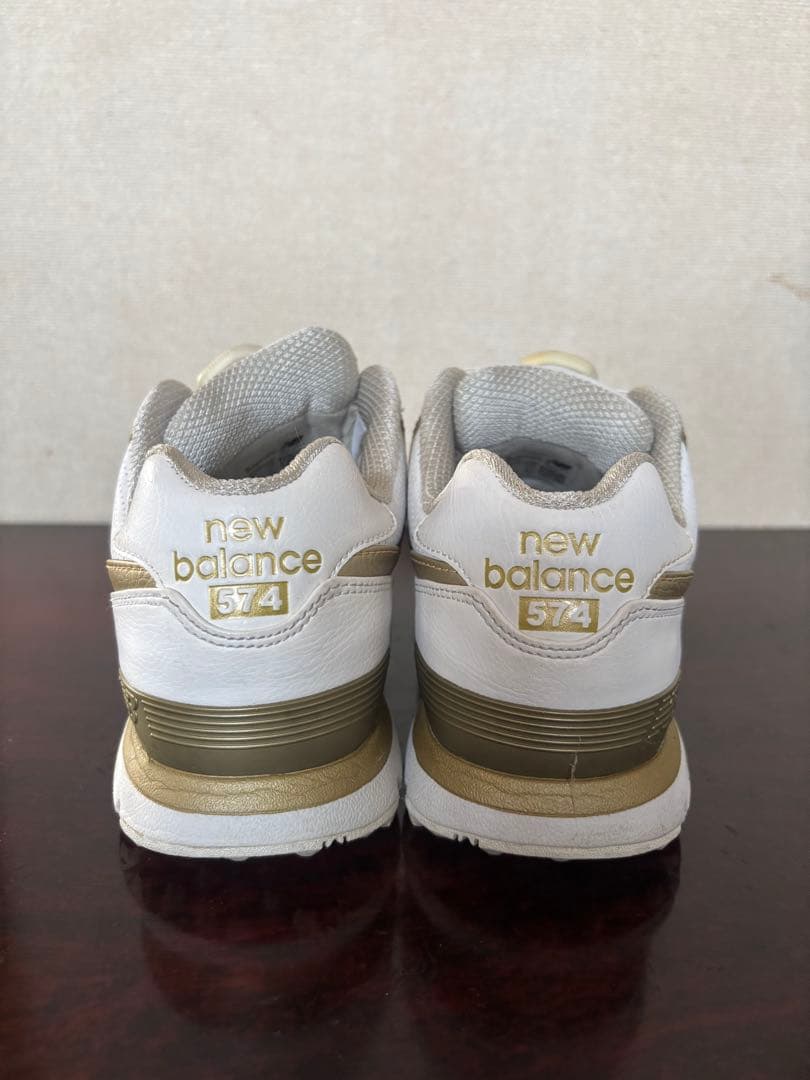 New Balance 574 ホワイト/ゴールド23センチ
