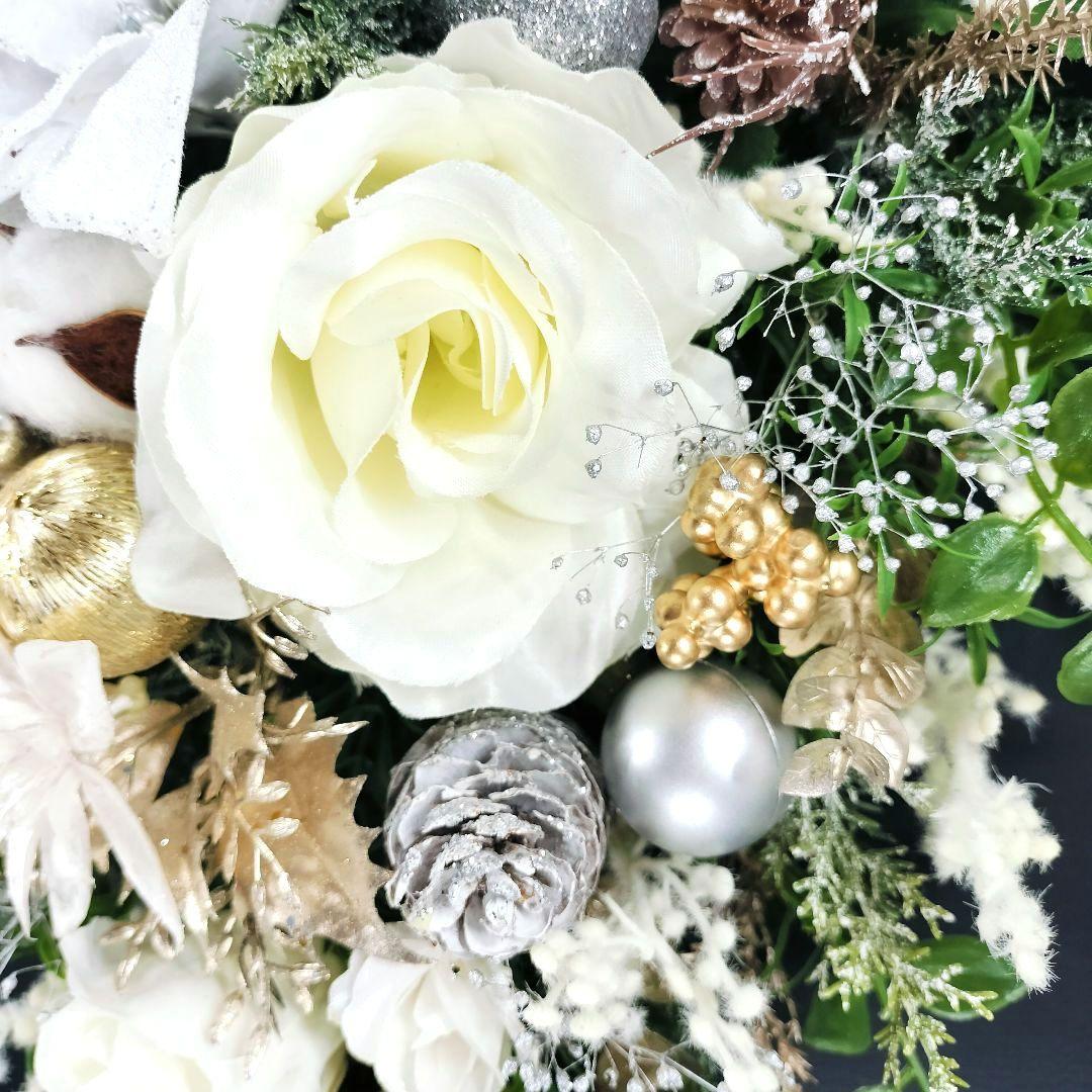 商品名【六花】ゆきこ❤️ポインセチアとローズのクリスマスリース