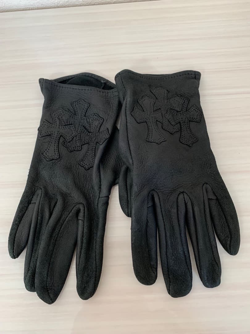 CHROME HEARTS　クロムハーツ　レザー手袋　セメタリークロス