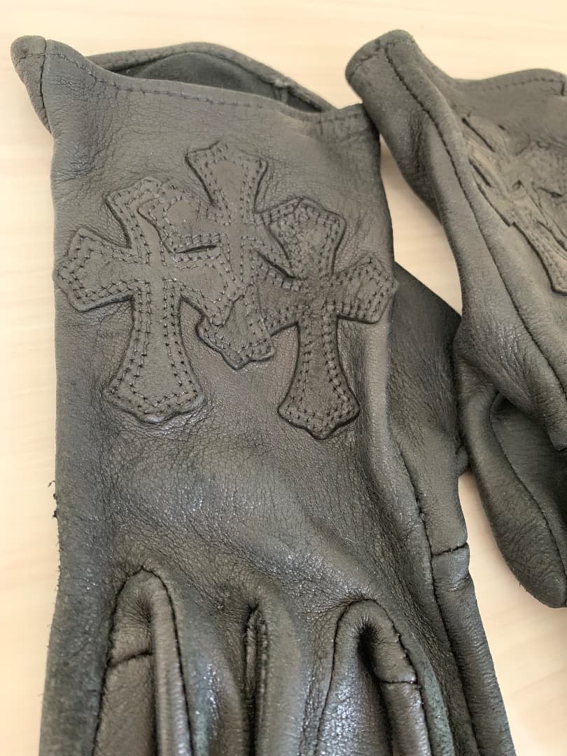 CHROME HEARTS　クロムハーツ　レザー手袋　セメタリークロス