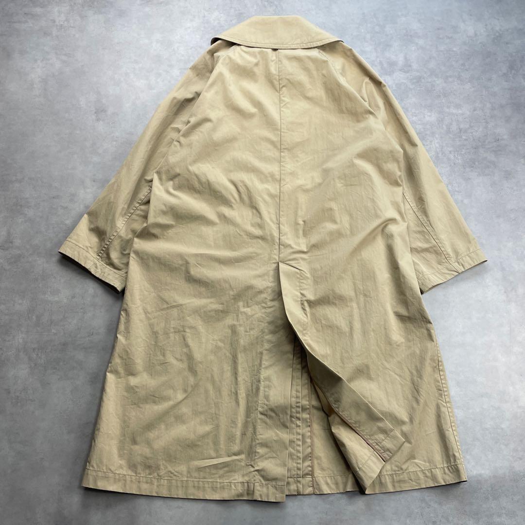 美品 　JS　コットンナイロンギャバ ビッグカラー　スプリングコート　ベージュ