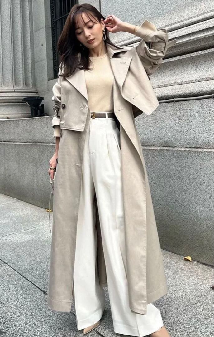 【美品】anuans【23ver.】3wayトレンチコート （BEIGE）