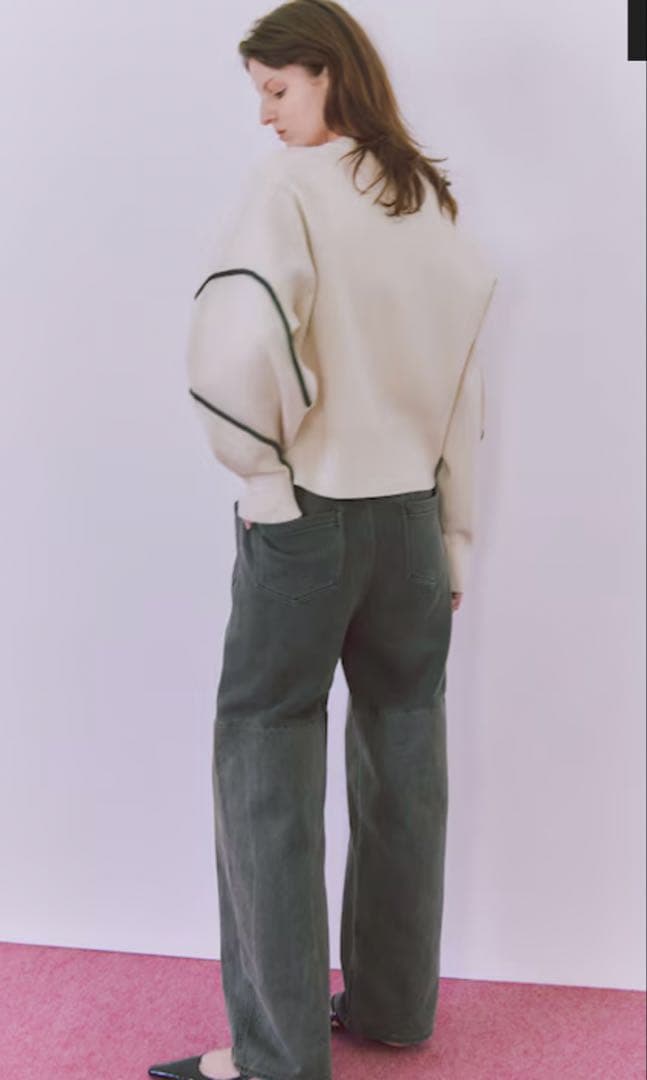 ADAM ET ROPE’ サステナブル　ラインアートカーディガン