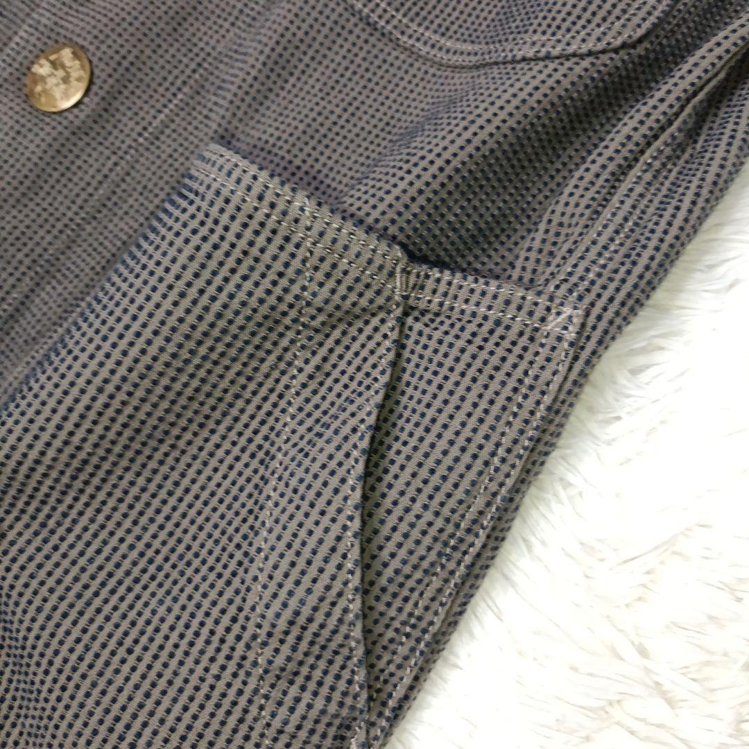 希少■AOZORA BLUE HEAVEN 刺子 カバーオール グレー 金ボタン
