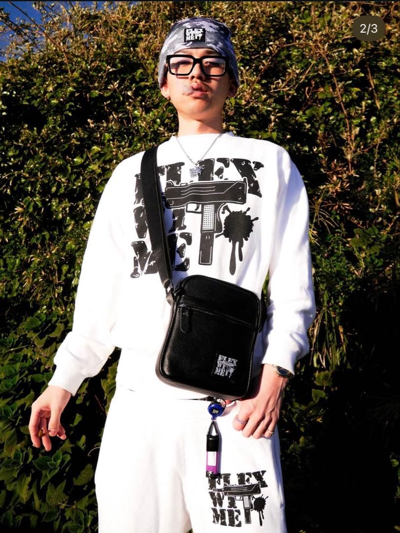 flexwitme 迷彩柄 ニット帽 ビーニー　白