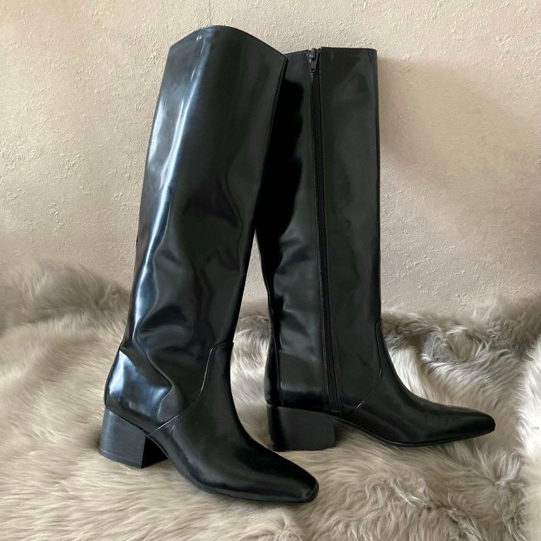 styling/＊スクエアトゥ パテントエナメル乗馬ブーツS