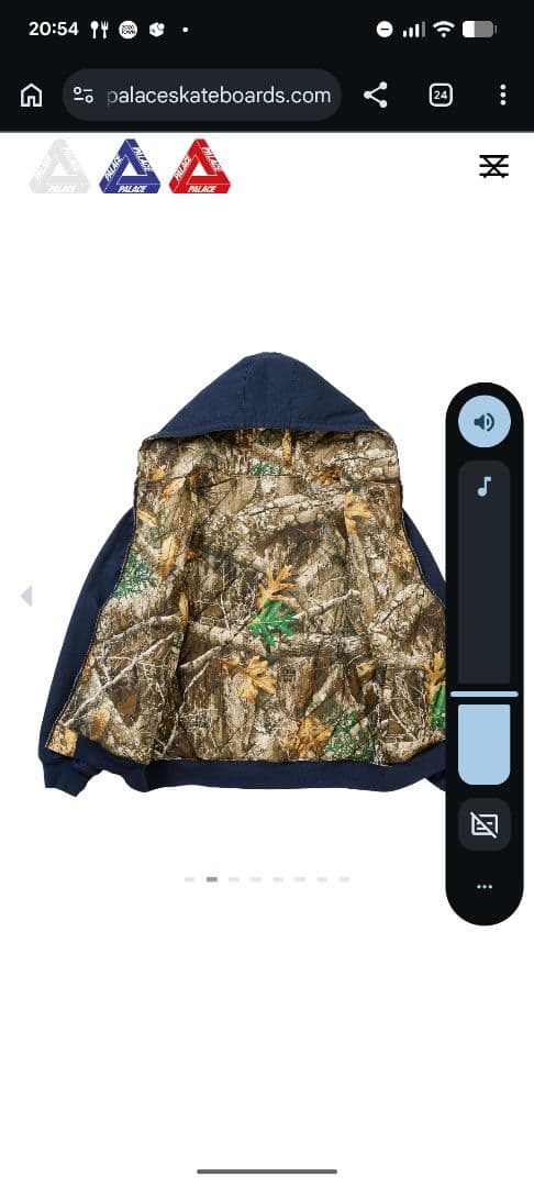 パレススケートボード REVERSIBLE JACKET NAVY Sサイズ