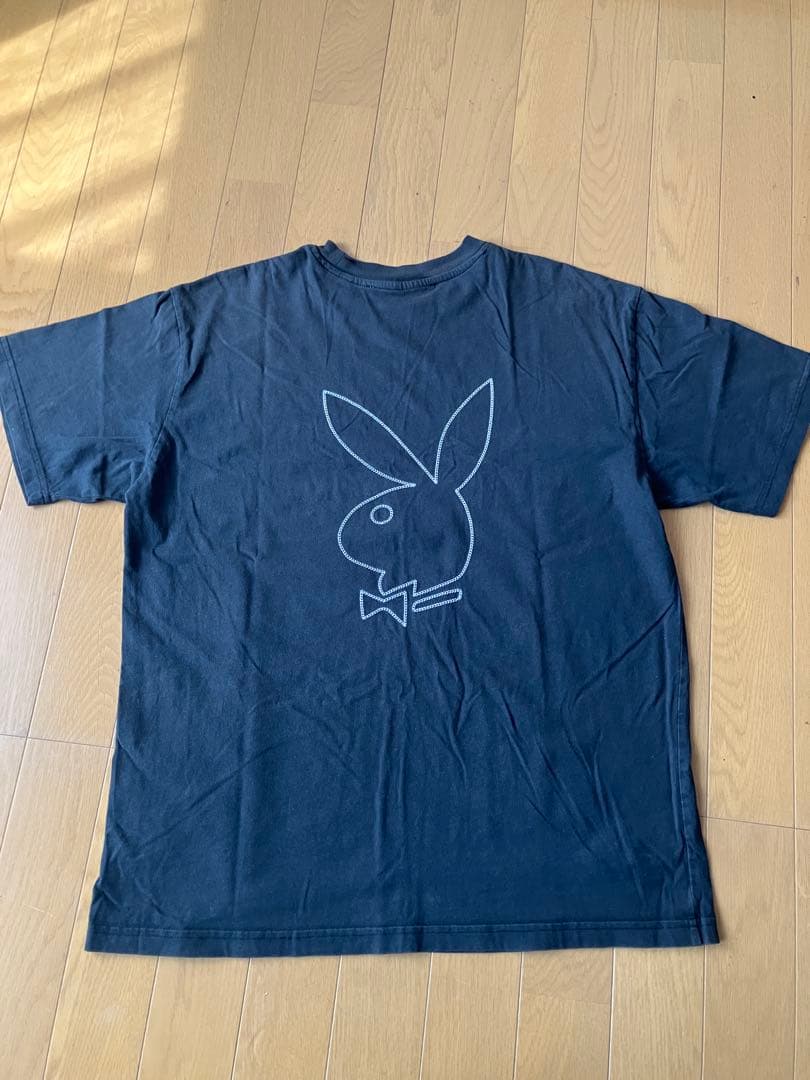 vintage 00' PLAYBOY 刺繍ステッチ S/S T フェード