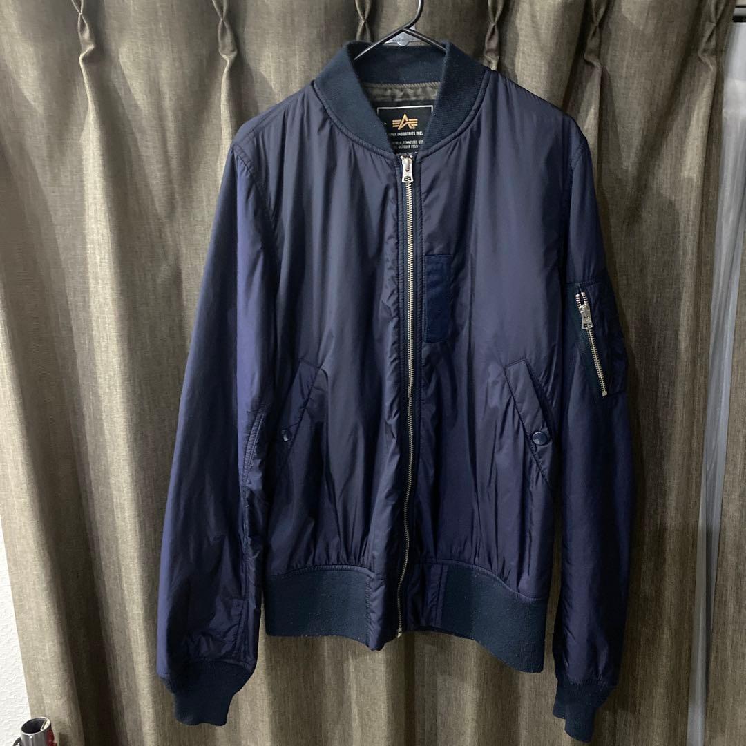 美品　ALPHA INDUSTRIES MA-1 ジャケット Lサイズ ネイビー