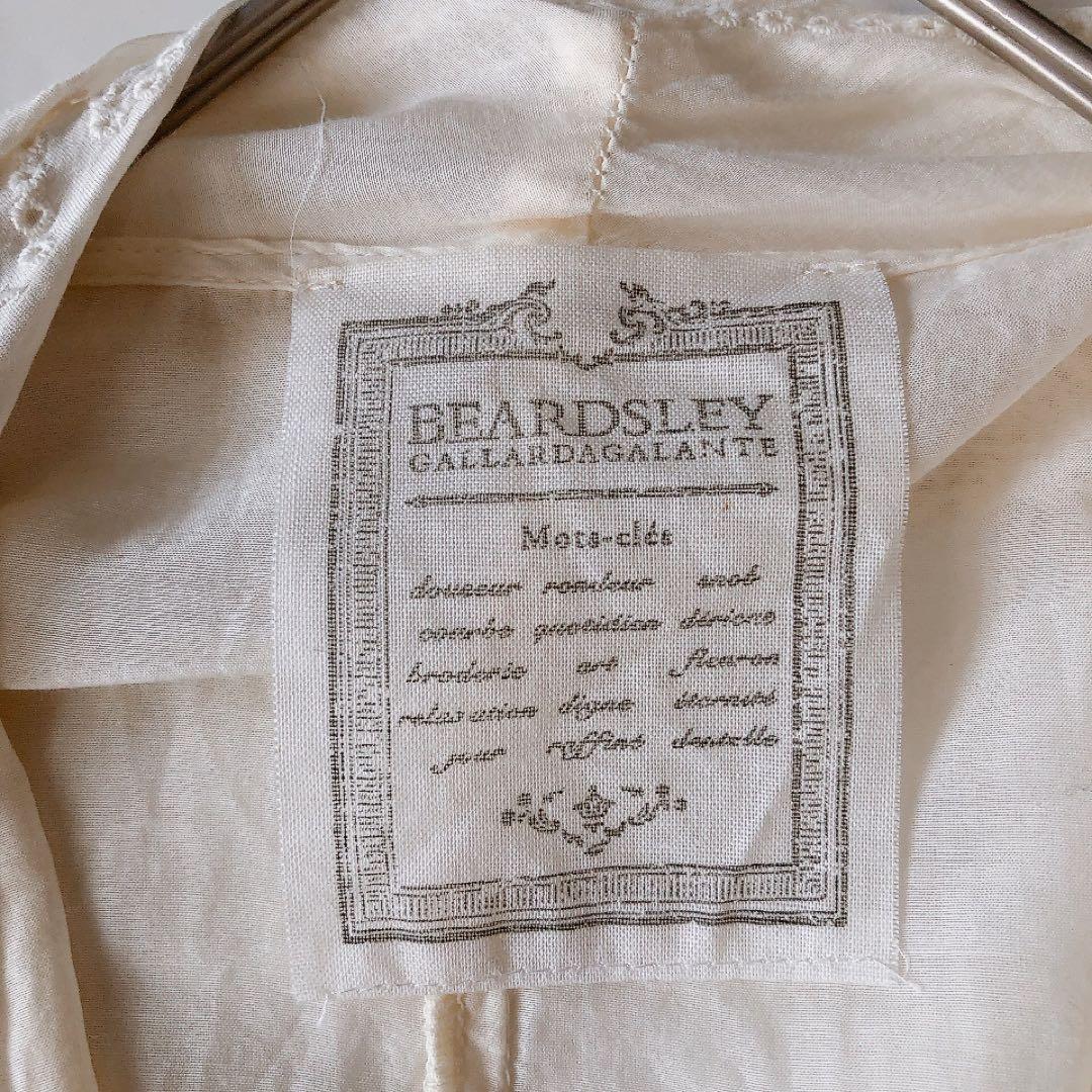ビアズリー BEARDSLEYレーストリム カーディガン シルク混 刺繍