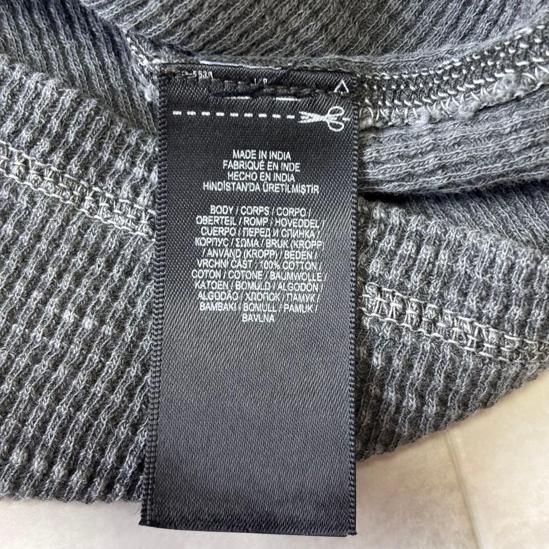 【美品】RRL サーマルTシャツ ヘンリーネック 猫目ボタン フェードブラック