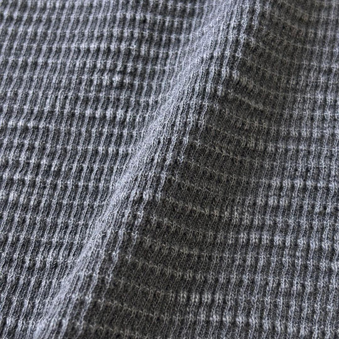 【美品】RRL サーマルTシャツ ヘンリーネック 猫目ボタン フェードブラック