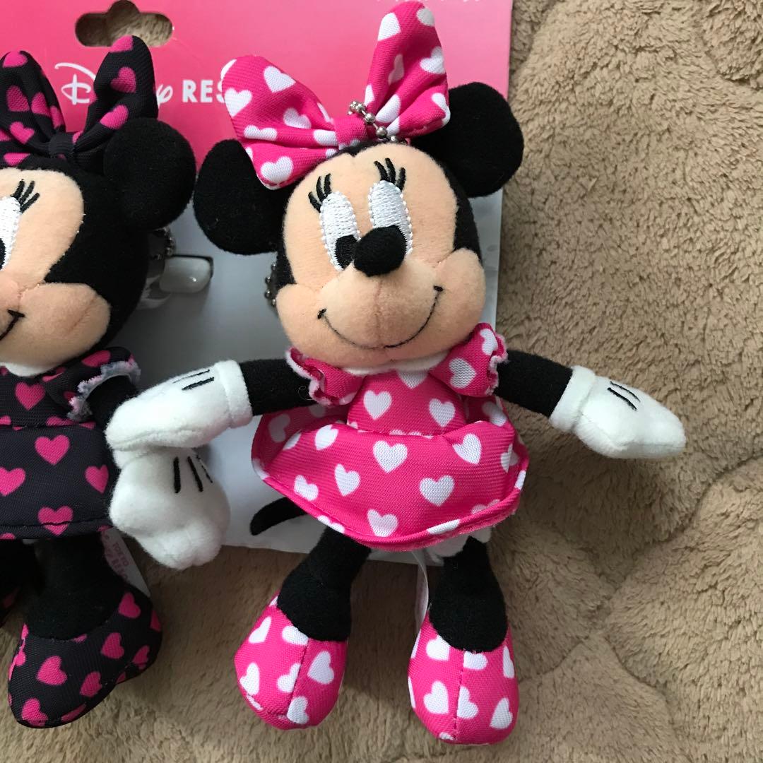 ミニー　ぬいぐるみバッジ　ハート柄　3個セット